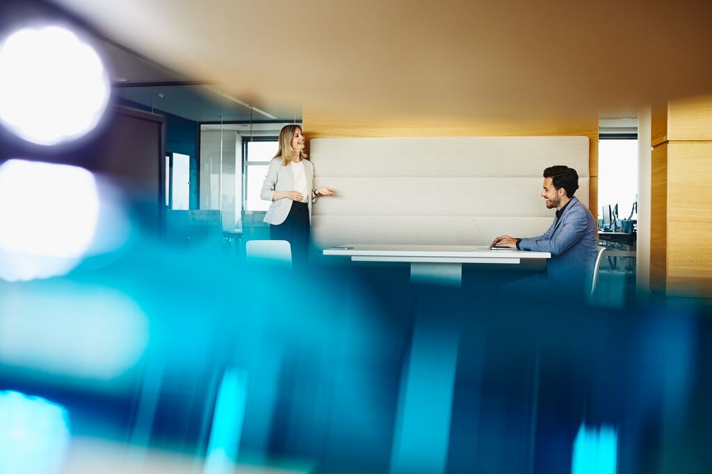 social distance office two people 