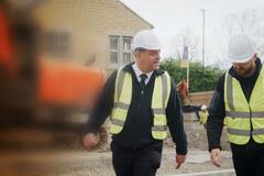 construction worker walking