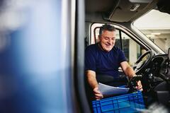man driving a truck
