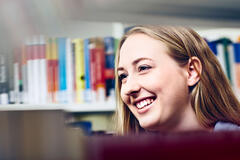 student smiling at university