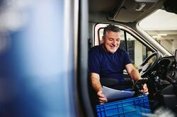 man driving a truck