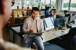 A man using a tablet