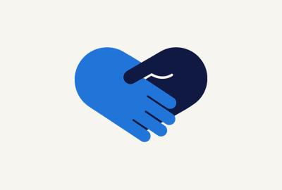 handshake on white background