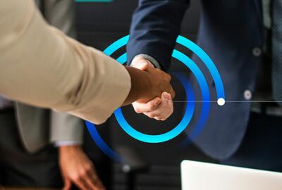 two people shaking hands