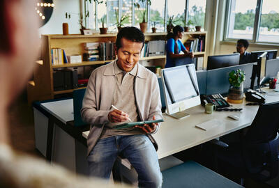 A man using a tablet