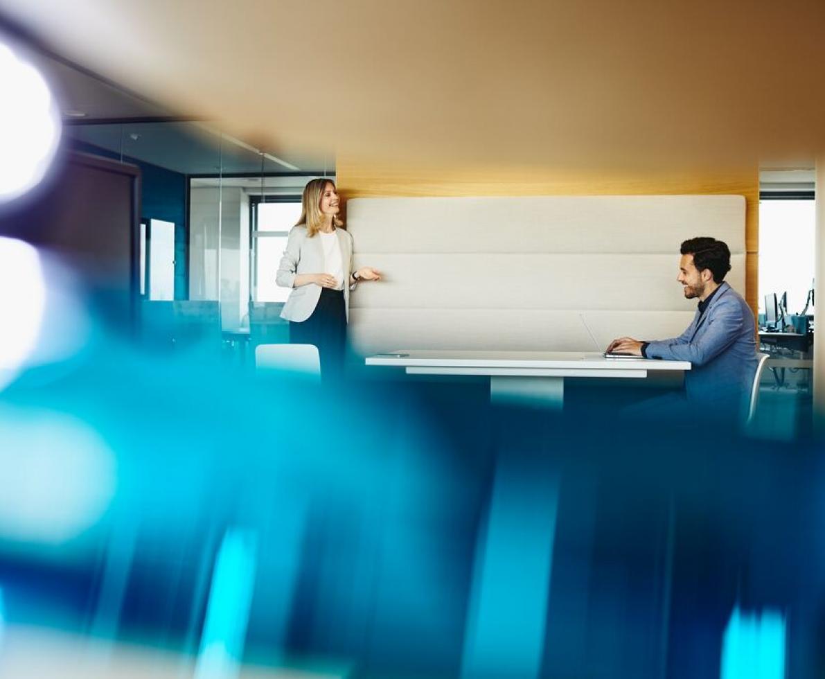 social distance office two people 