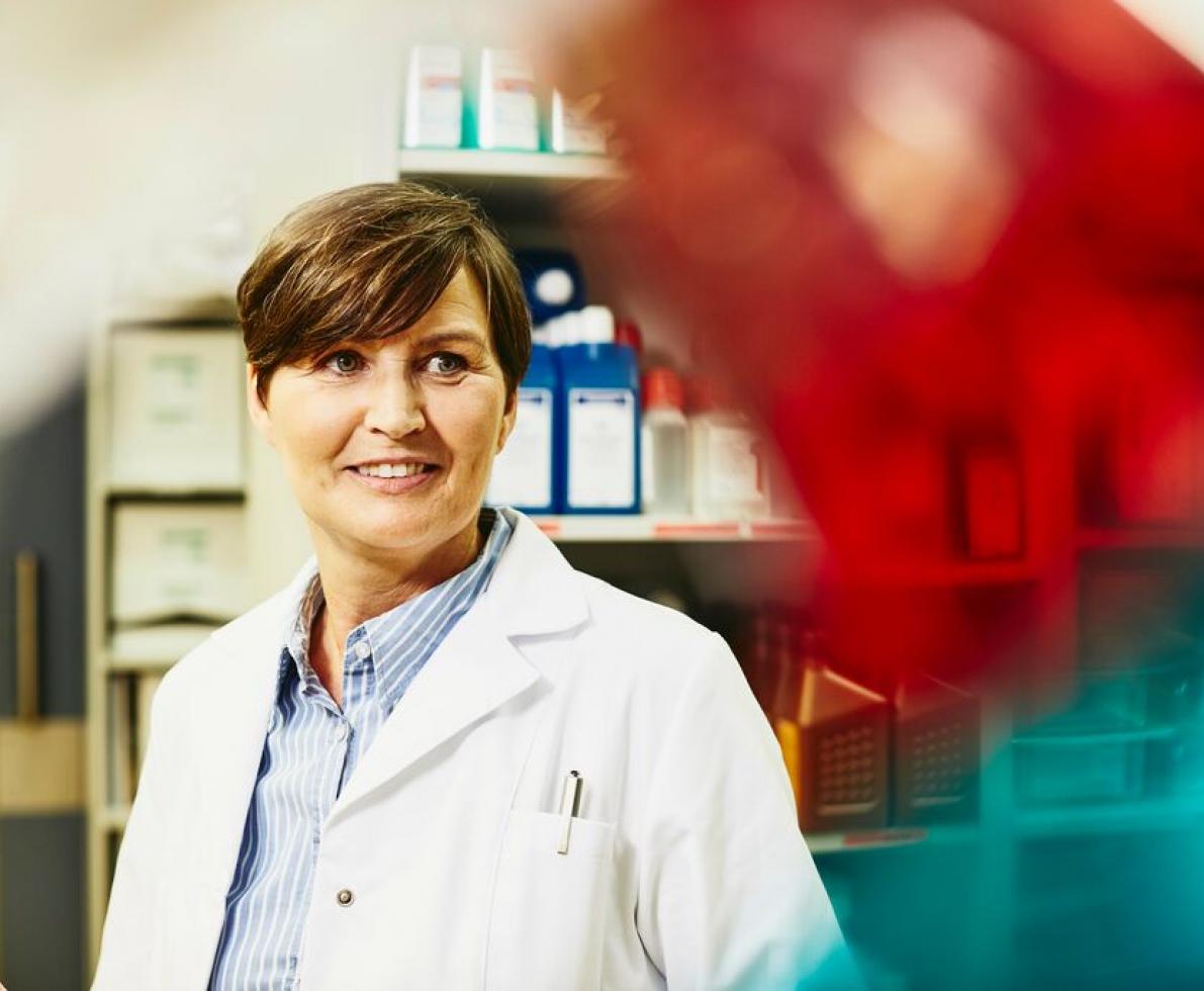 Pharmacist smiling