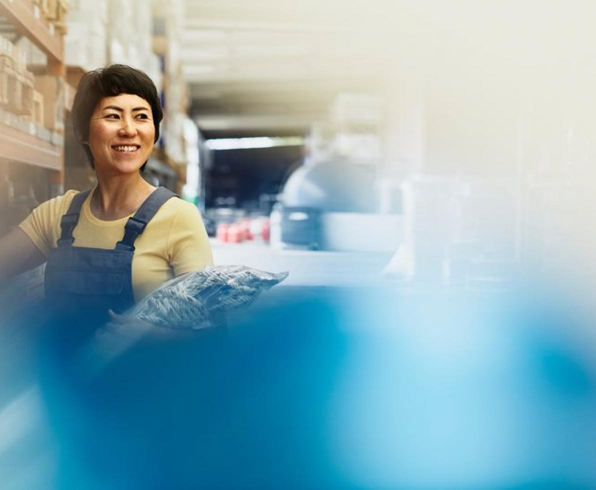 women in warehouse job