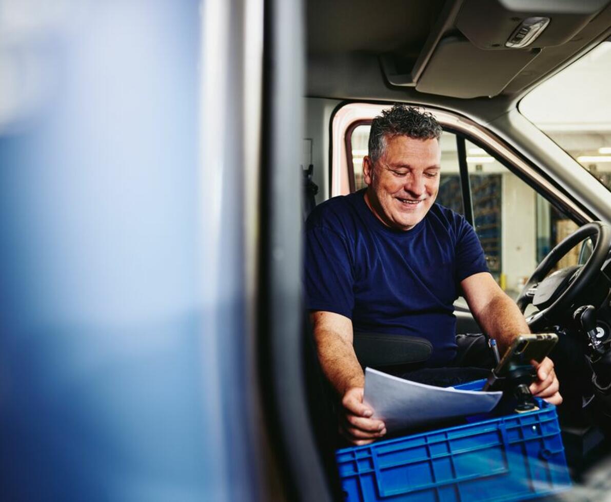 man driving a truck