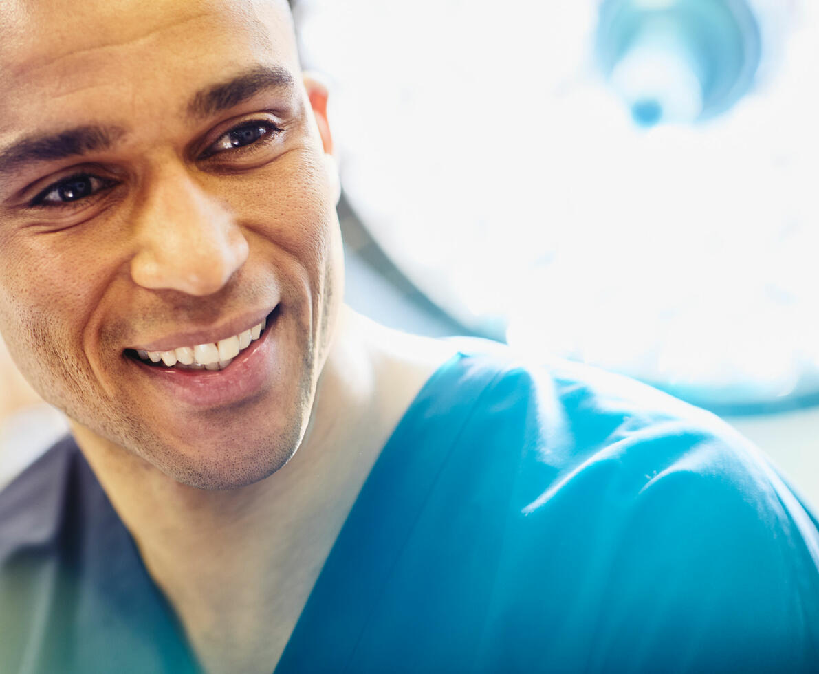 A man in scrubs