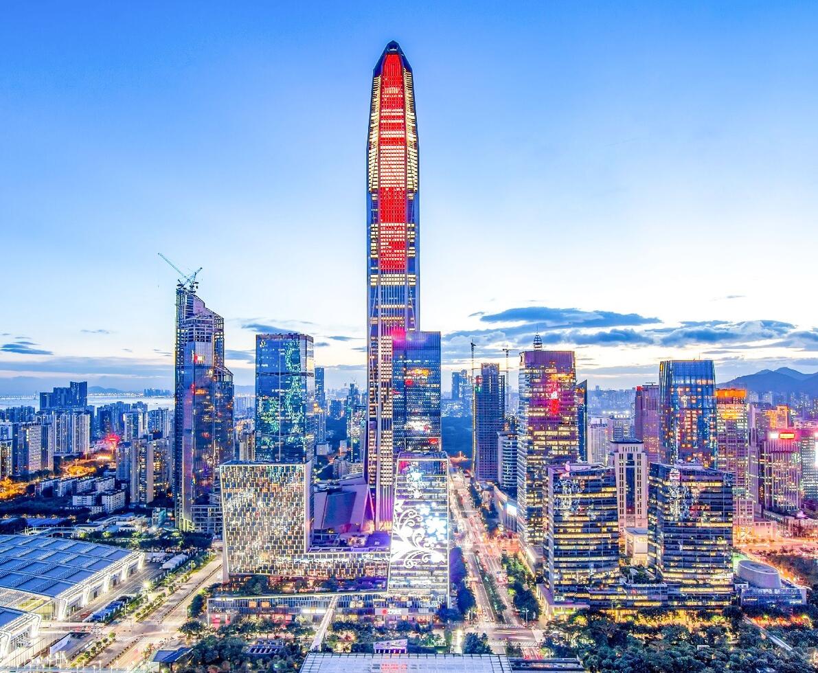 Shenzhen skyline in the evening