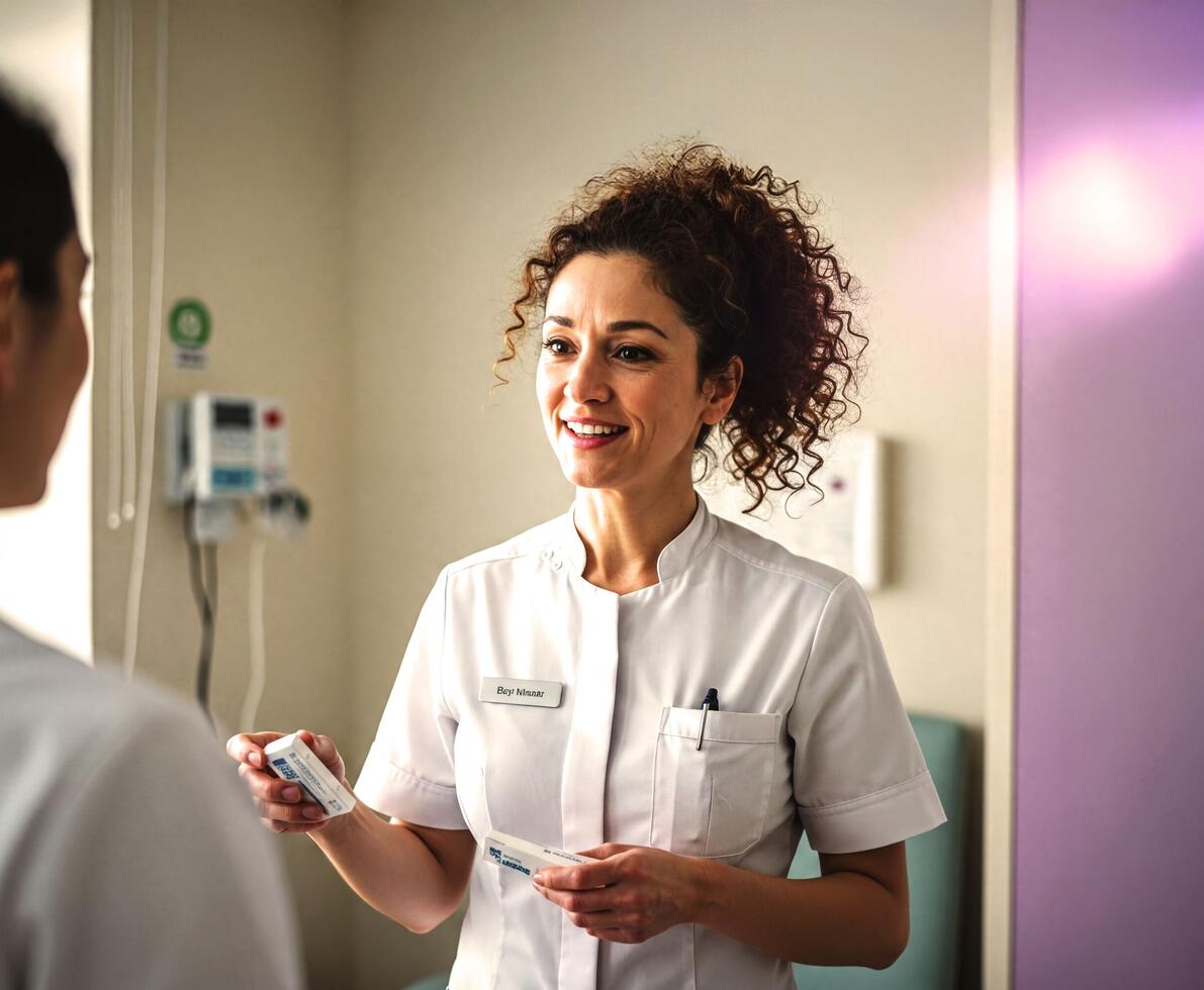 AI generated image of a care worker and a patient