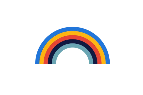 rainbow white background