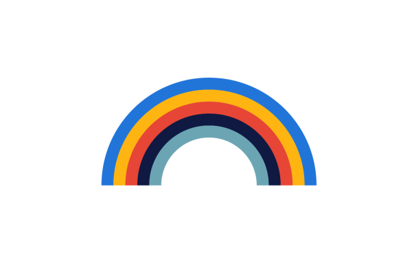 rainbow white background