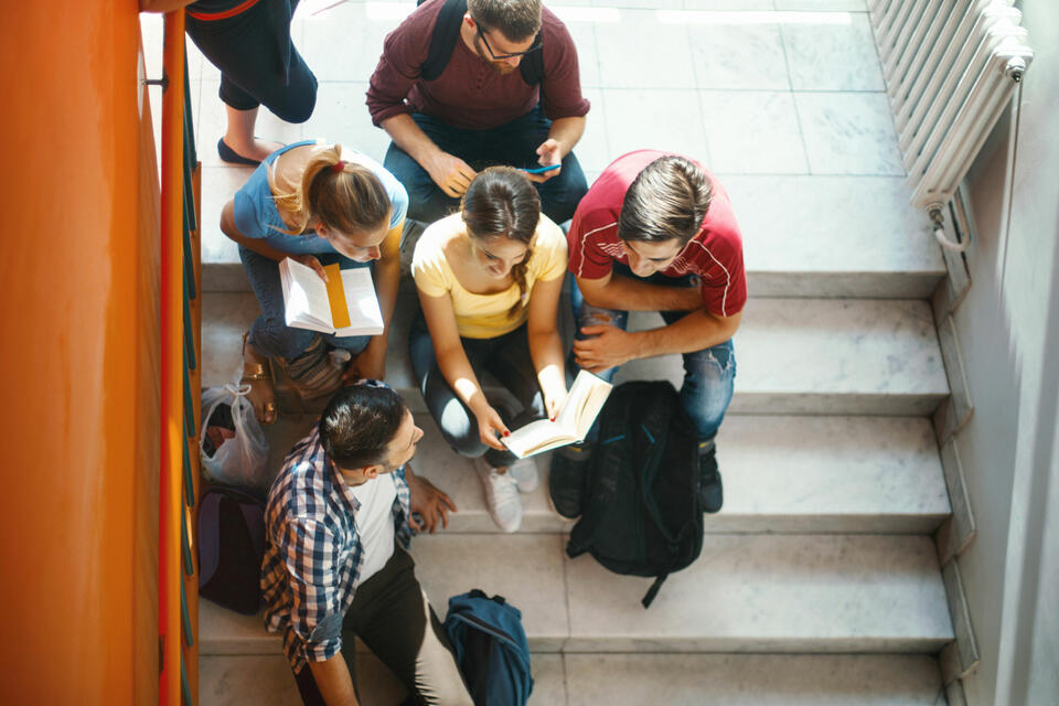 students sitting